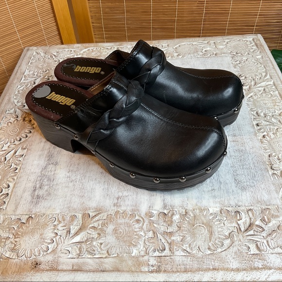 BONGO Shoes - BONGO Leather Clogs Tiffany Black Size7.5